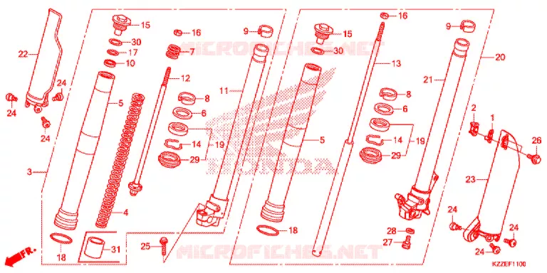 FOURCHE Honda MOTO 250 CRF 2017  CRF250LAH