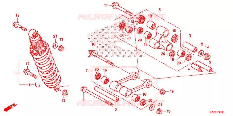 AMORTISSEUR ARRIERE Honda MOTO 250 CRF 2017  CRF250RLH