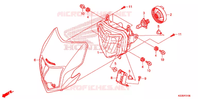 PHARE (CRF250L/LA) Honda MOTO 250 CRF 2017  CRF250LH
