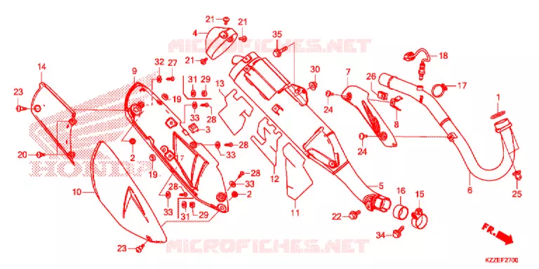 SILENCIEUX D'ECHAPPEMENT Honda MOTO 250 CRF 2018  CRF250LH