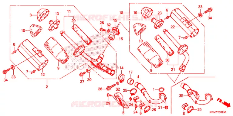 SILENCIEUX D'ECHAPPEMENT Honda MOTO 250 CRF 2017  CRF250RH