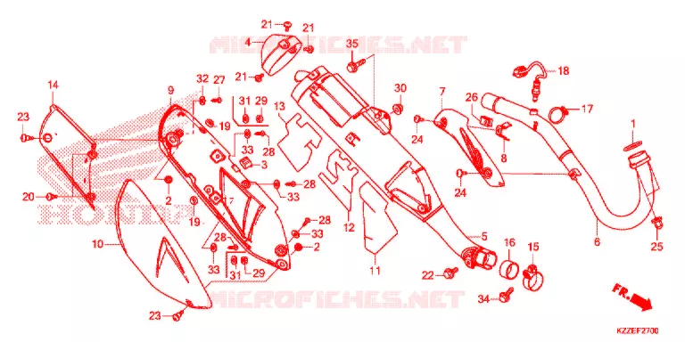 SILENCIEUX D'ECHAPPEMENT Honda MOTO 250 CRF 2017  CRF250RLAH