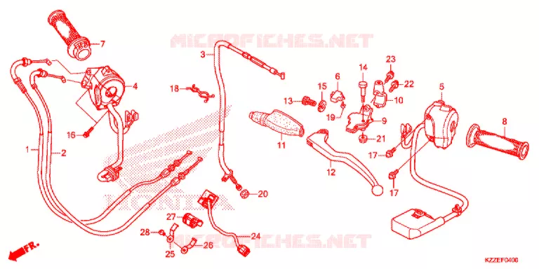 LEVIER DE GUIDON - CABLE - COMMODO Honda MOTO 250 CRF 2017  CRF250RLAH