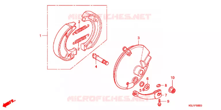 FLASQUE - MACHOIRES DE FREIN AVANT Honda MOTO 100 CRF 2007  CRF100F7