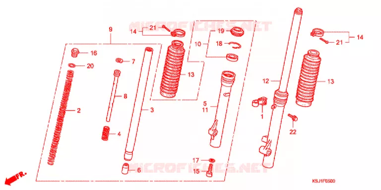 FOURCHE Honda MOTO 100 CRF 2007  CRF100F7