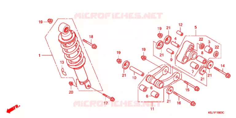 AMORTISSEUR ARRIERE Honda MOTO 100 CRF 2008  CRF100F8