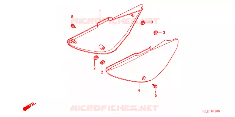 COUVERCLES LATERAUX Honda MOTO 100 CRF 2009  CRF100F9