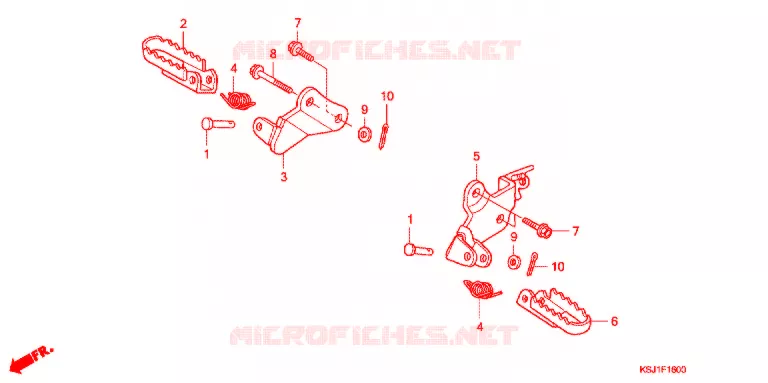 REPOSE PIED Honda MOTO 100 CRF 2009  CRF100F9