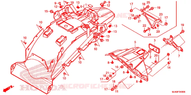 GARDE-BOUE ARRIERE Honda MOTO 1300 CTX 2016  CTX1300AG