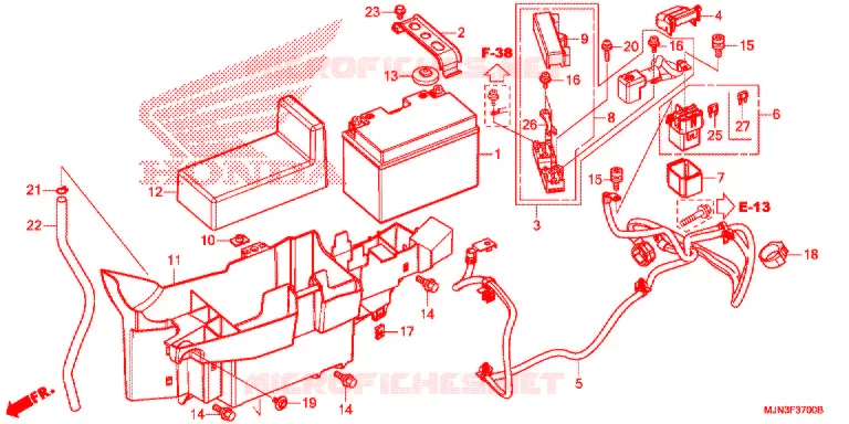 BATTERIE Honda MOTO 1300 CTX 2016  CTX1300AG