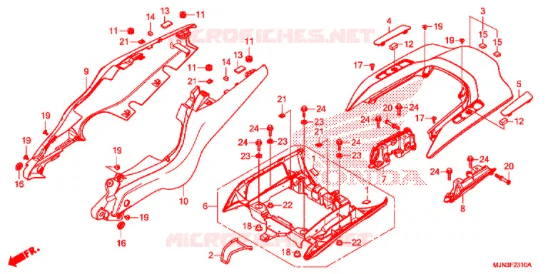CARENAGES ARRIERE Honda MOTO 1300 CTX 2016  CTX1300AG