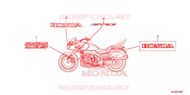 AUTOCOLLANTS Honda MOTO 1300 CTX 2016  CTX1300AG