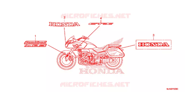 AUTOCOLLANTS Honda MOTO 1300 CTX 2016  CTX1300AG