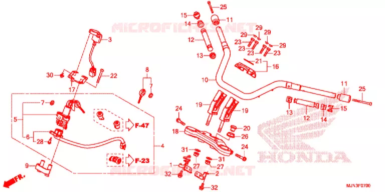 GUIDON - TE DE FOURCHE Honda MOTO 1300 CTX 2016  CTX1300AG