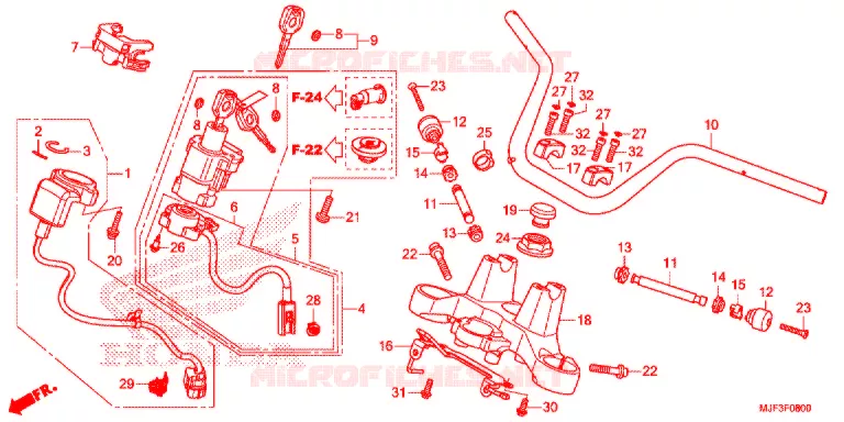 GUIDON - TE DE FOURCHE Honda MOTO 700 CTX 2016  CTX700AG