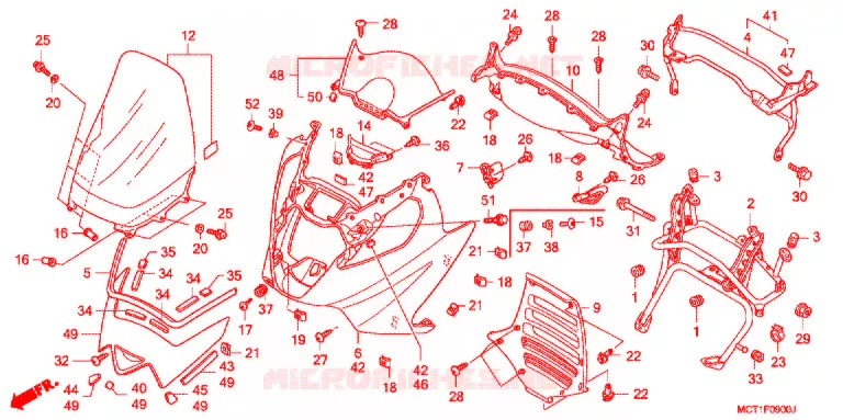 CARENAGE AVANT Honda SCOOTER 400 SILVERWING 2002  FJS4002
