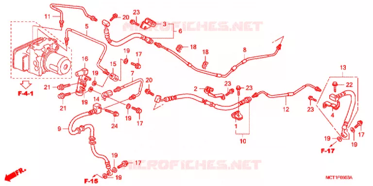 DURITE DE FREIN ARRIERE (FJS400A FJS600A) Honda SCOOTER 400 SILVERWING 2004  FJS400A4