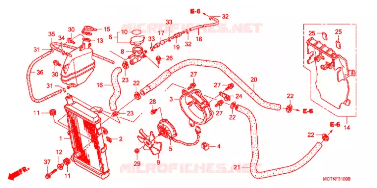 RADIATEUR (FJS400A/D/FJS600A/D5-8) Honda SCOOTER 400 SILVERWING 2007  FJS400A7