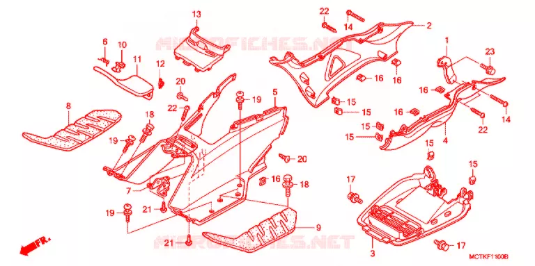 MARCHE PIEDS (FJS400A/D/FJS600A/D5-8) Honda SCOOTER 400 SILVERWING 2008  FJS400A8