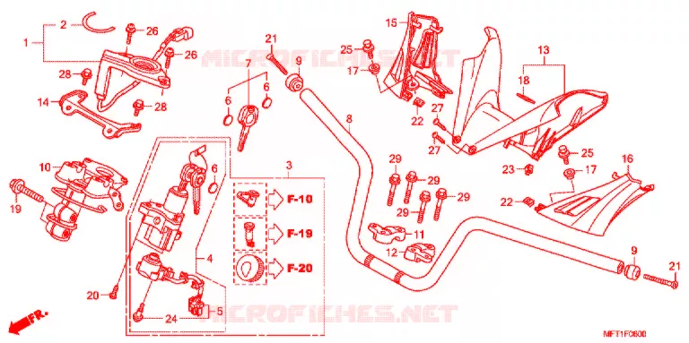 GUIDON - CARENAGE Honda SCOOTER 400 SILVERWING 2011  FJS400A9_J