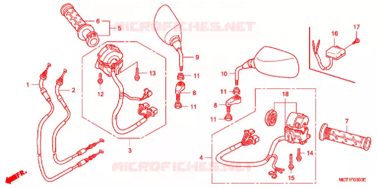 COMMODO - LEVIER - CABLE Honda SCOOTER 400 SILVERWING 2004  FJS400D4