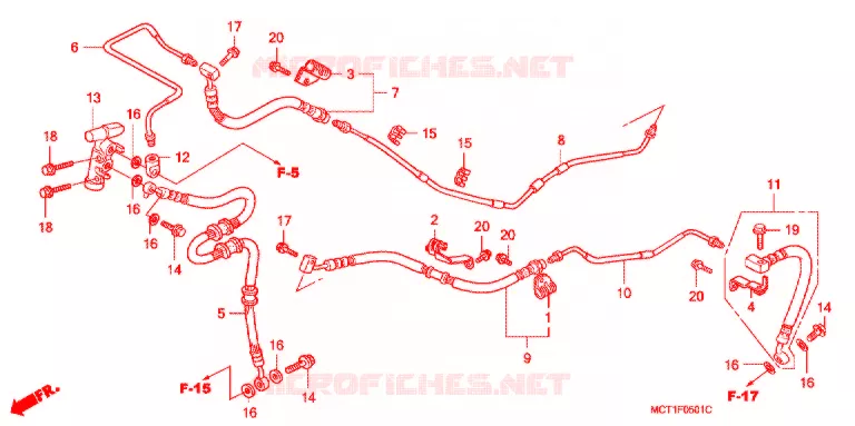 DURITE DE FREIN ARRIERE (FJS400/D FJS600/D) Honda SCOOTER 400 SILVERWING 2004  FJS400D4