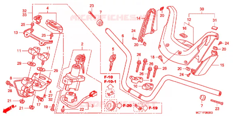 GUIDON - CARENAGE Honda SCOOTER 400 SILVERWING 2004  FJS400D4