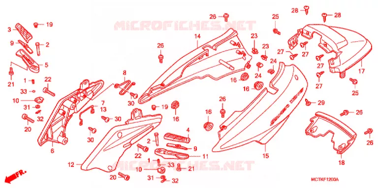 CARENAGE ARRIERE (FJS400A/D/FJS600A/D5-8) Honda SCOOTER 400 SILVERWING 2007  FJS400D7
