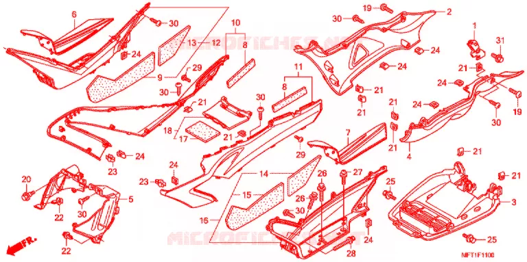 MARCHE PIEDS Honda SCOOTER 400 SILVERWING 2013  FJS400D9_J