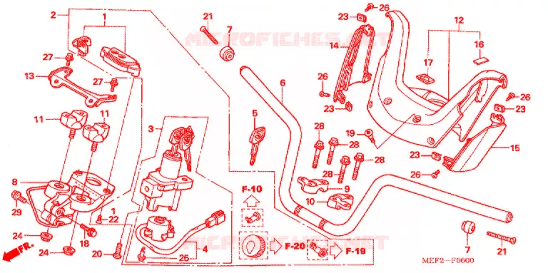 GUIDON - CARENAGE (FJS400L5/7) Honda SCOOTER 400 SILVERWING 2007  FJS400L5