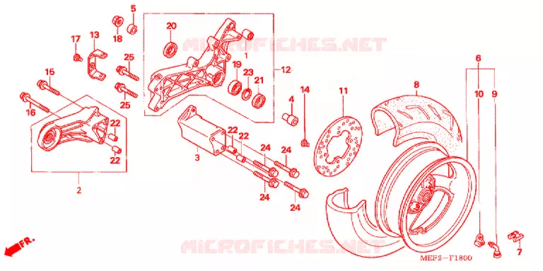 ROUE ARRIERE Honda SCOOTER 400 SILVERWING 2006  FJS400L5