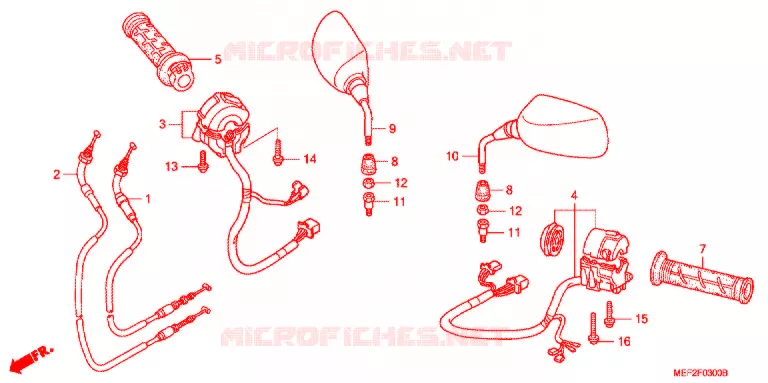 COMMODO - LEVIER - CABLE Honda SCOOTER 400 SILVERWING 2015  FJS400L9_J