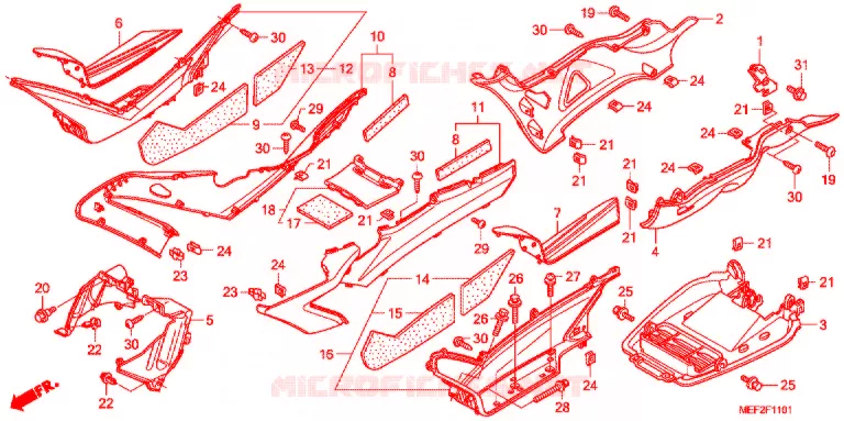 MARCHE PIEDS (FJS400L9) Honda SCOOTER 400 SILVERWING 2014  FJS400L9_J