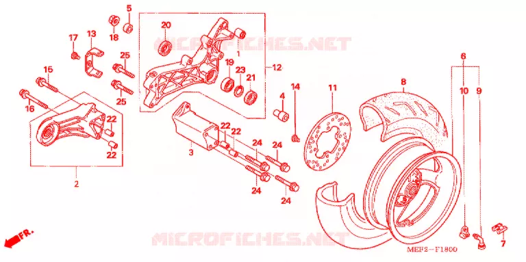 ROUE ARRIERE Honda SCOOTER 400 SILVERWING 2013  FJS400L9_J