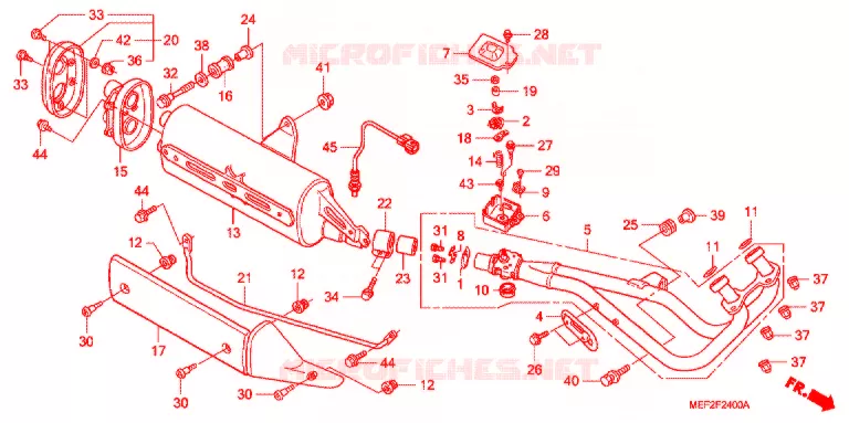SILENCIEUX D'ECHAPPEMENT Honda SCOOTER 400 SILVERWING 2012  FJS400L9_J