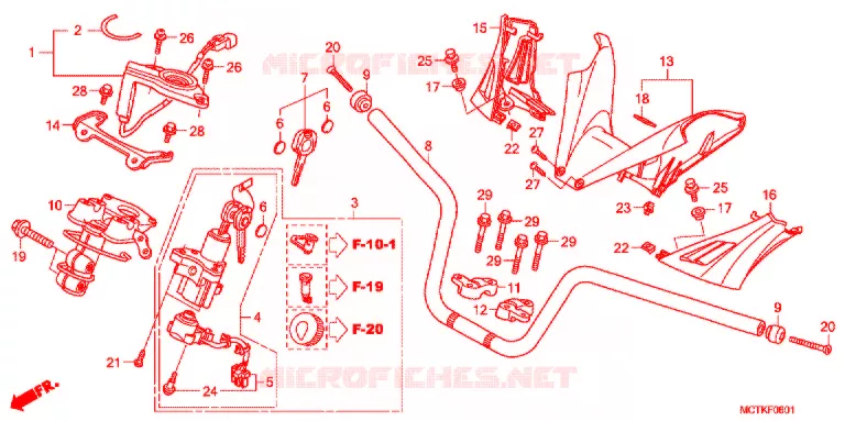 GUIDON - CARENAGE (FJS600A/D9) Honda SCOOTER 600 SILVERWING 2014  FJS600A9_J