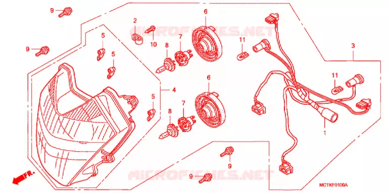 PHARE (FJS400A/D/FJS600A/D5-8) Honda SCOOTER 600 SILVERWING 2008  FJS600D8