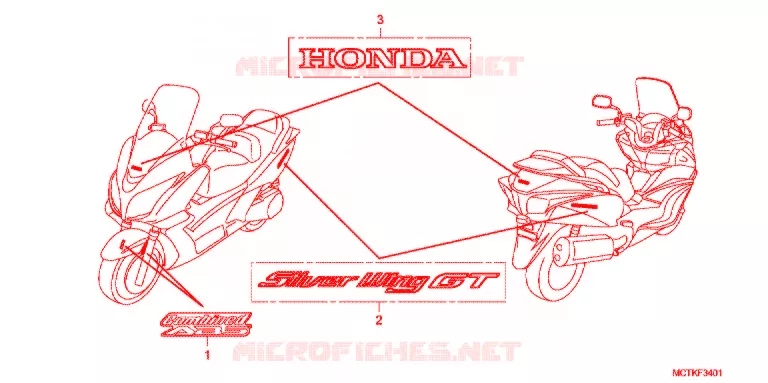 AUTOCOLLANTS (FJS600A/D9) Honda SCOOTER 600 SILVERWING 2011  FJS600D9