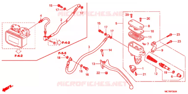 MAITRE-CYLINDRE DE FREIN ARRIERE (FJS600A/D9) Honda SCOOTER 600 SILVERWING 2011  FJS600D9