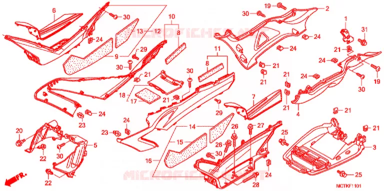 MARCHE PIEDS (FJS600A/D9) Honda SCOOTER 600 SILVERWING 2013  FJS600D9