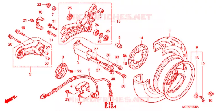 ROUE ARRIERE Honda SCOOTER 600 SILVERWING 2011  FJS600D9
