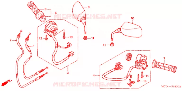 COMMODO - LEVIER - CABLE Honda SCOOTER 600 SILVERWING 2005  FSC600A5