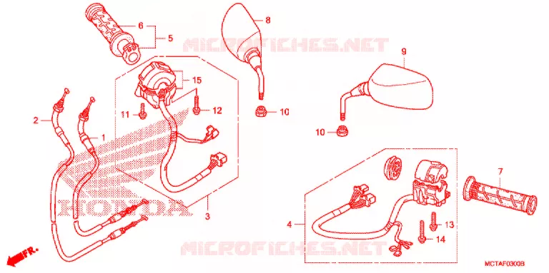 COMMODO - LEVIER - CABLE Honda SCOOTER 600 SILVERWING 2008  FSC600D8