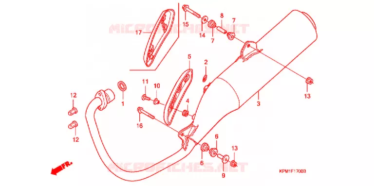 SILENCIEUX D'ECHAPPEMENT Honda MOTO 223 FTR 2007  FTR2237