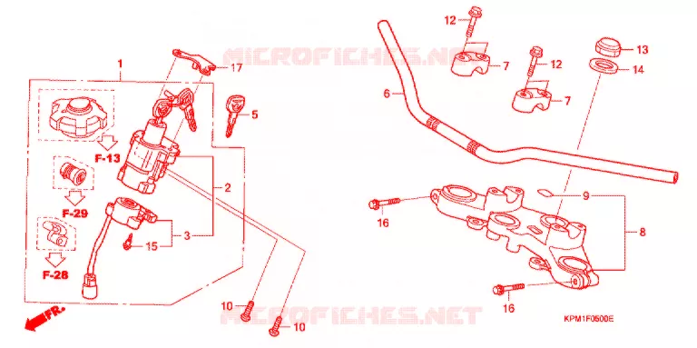 GUIDON - TE DE FOURCHE Honda MOTO 223 FTR 2011  FTR2238
