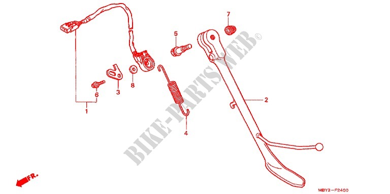 BEQUILLE LATERALE pour Honda VALKYRIE 1500 F6C INTERSTATE 2001