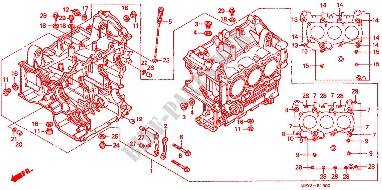 BLOC CYLINDRES pour Honda VALKYRIE 1500 F6C INTERSTATE 2001