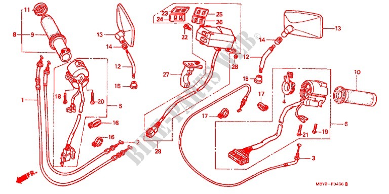 COMMODO   LEVIER   CABLE pour Honda VALKYRIE 1500 F6C INTERSTATE 2001