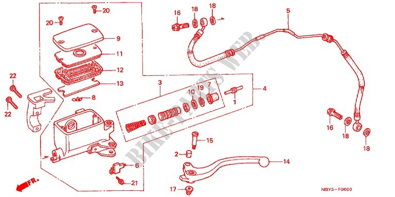 MAITRE CYLINDRE pour Honda VALKYRIE 1500 F6C INTERSTATE 2001