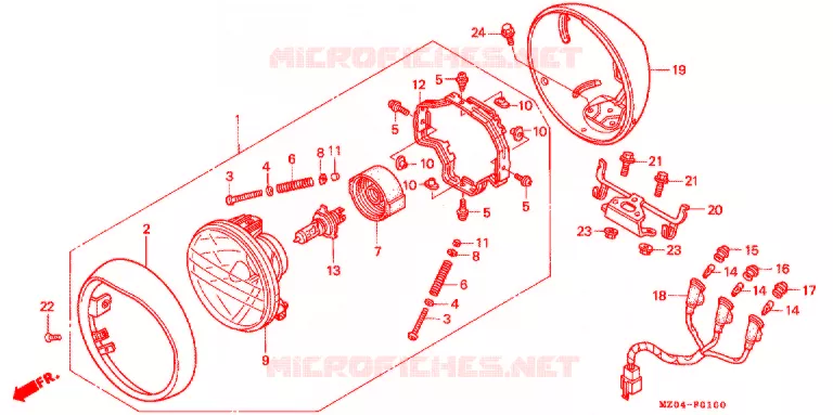 PHARE Honda MOTO 1500 GOLD-WING 2000  GL1500CTY